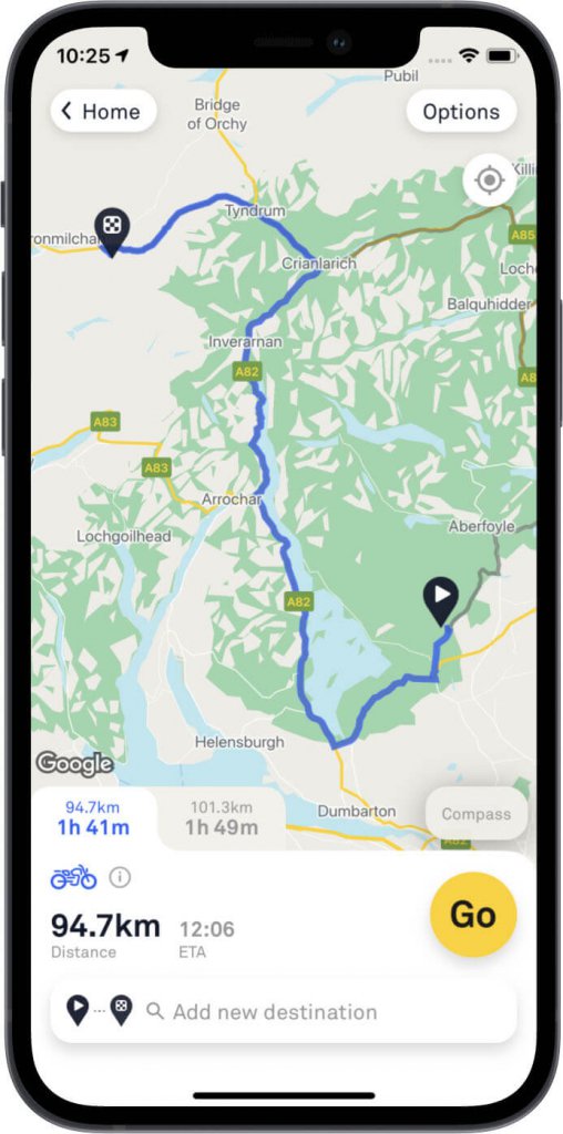 Beeline Navigationssystem in der App