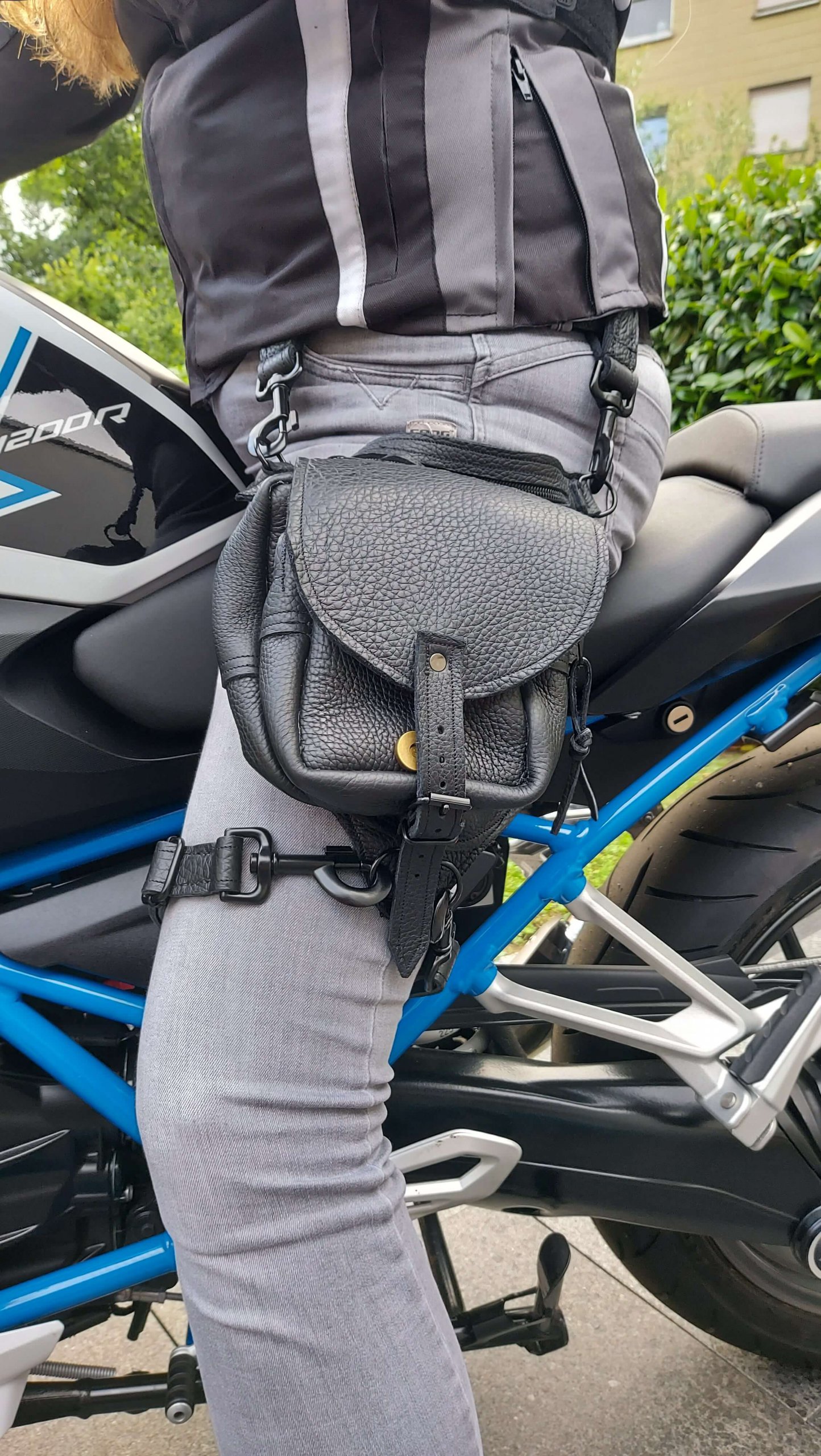 Leg Bag,Beintasche Motorrad Männer Echtes Leder Beinbeutel Echte