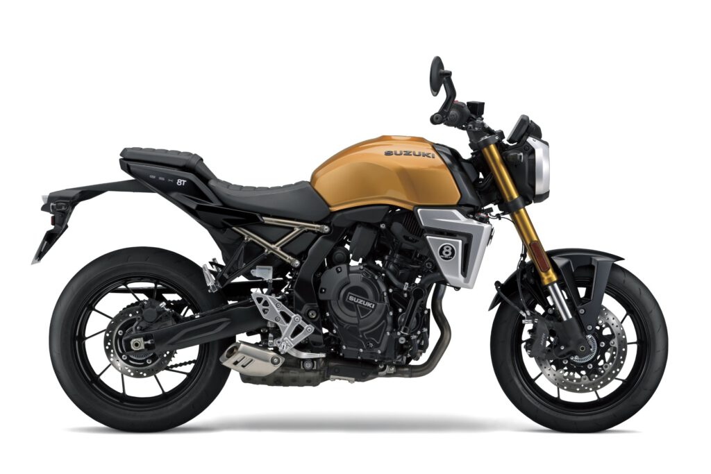 Die Billiard 8 ist hier durch den verstärkten Kontrast besonders gut zu erkennen. Die Suzuki in Candy Burnt Gold.