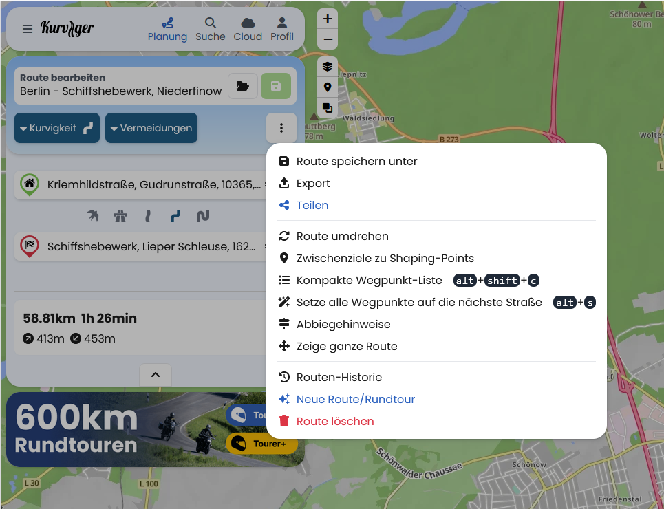 Route teilen