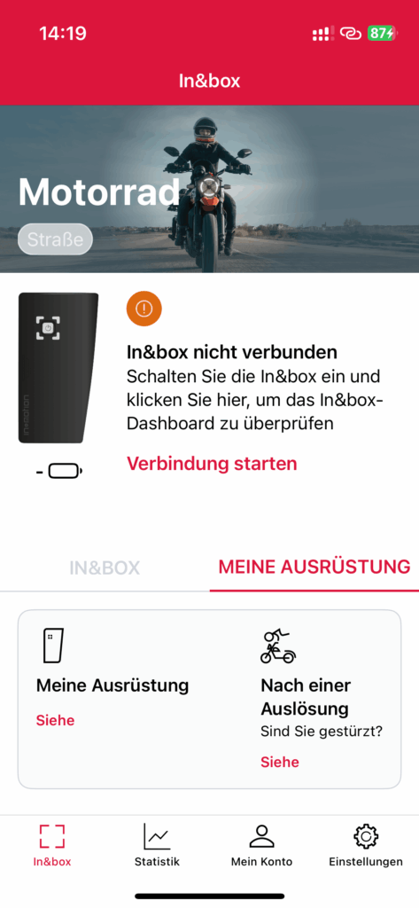 Held eVest pro In&Motion App zur Nutzung des Steuermoduls
