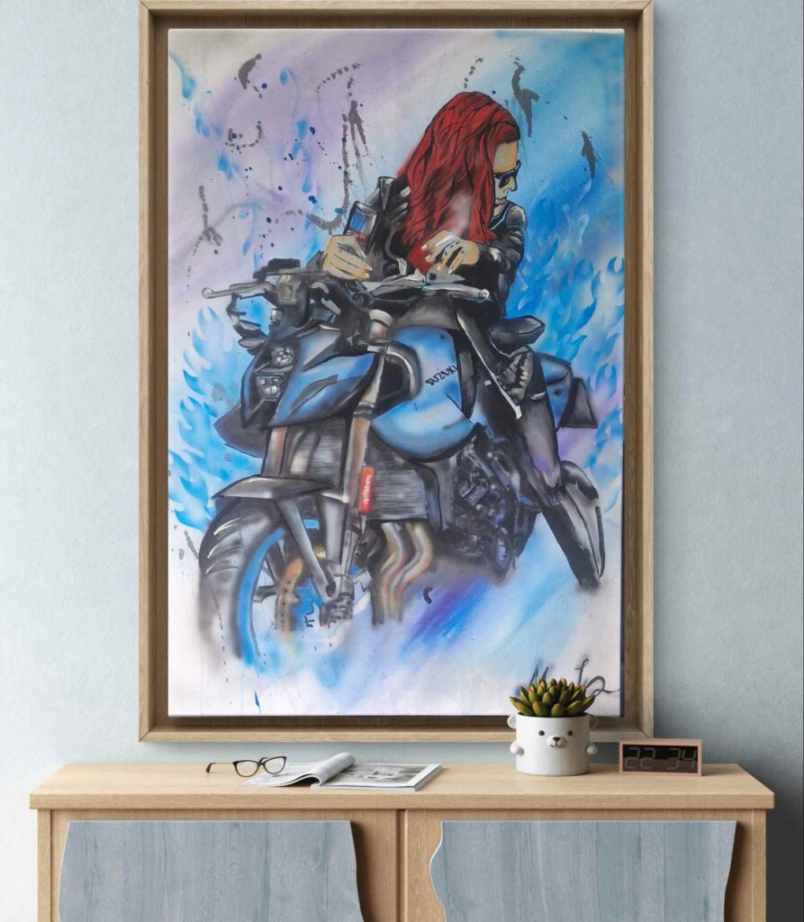 Magdalenes Motorrad Popartbild für tine_gsx84
