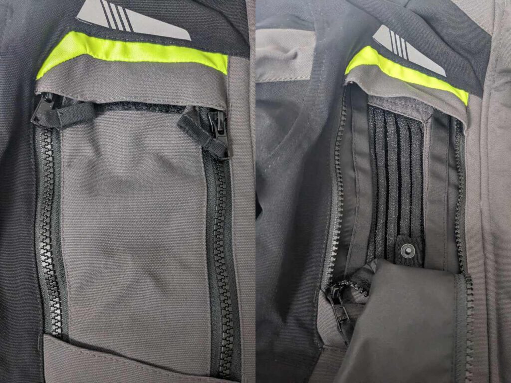 Belüftungssystem an der Held Longborg Motorradkombi