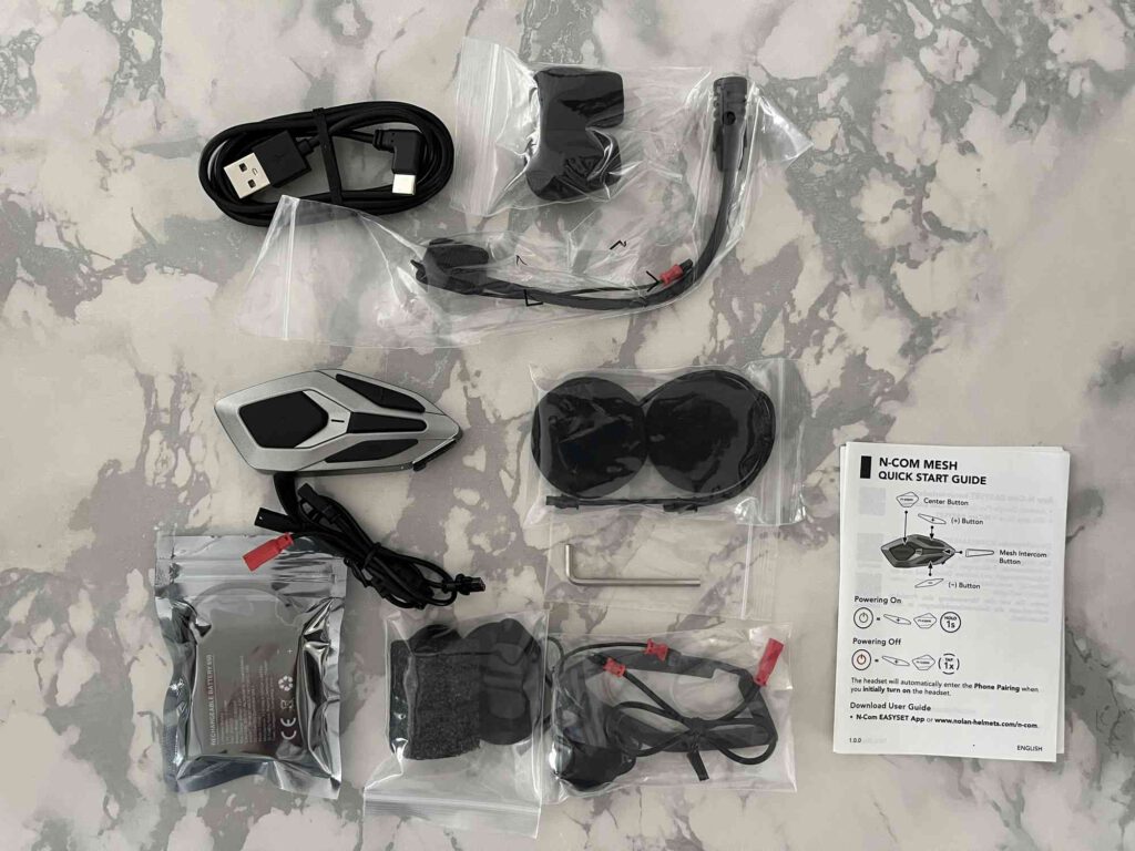 Intercom, alle Teile des N-Com von Sena