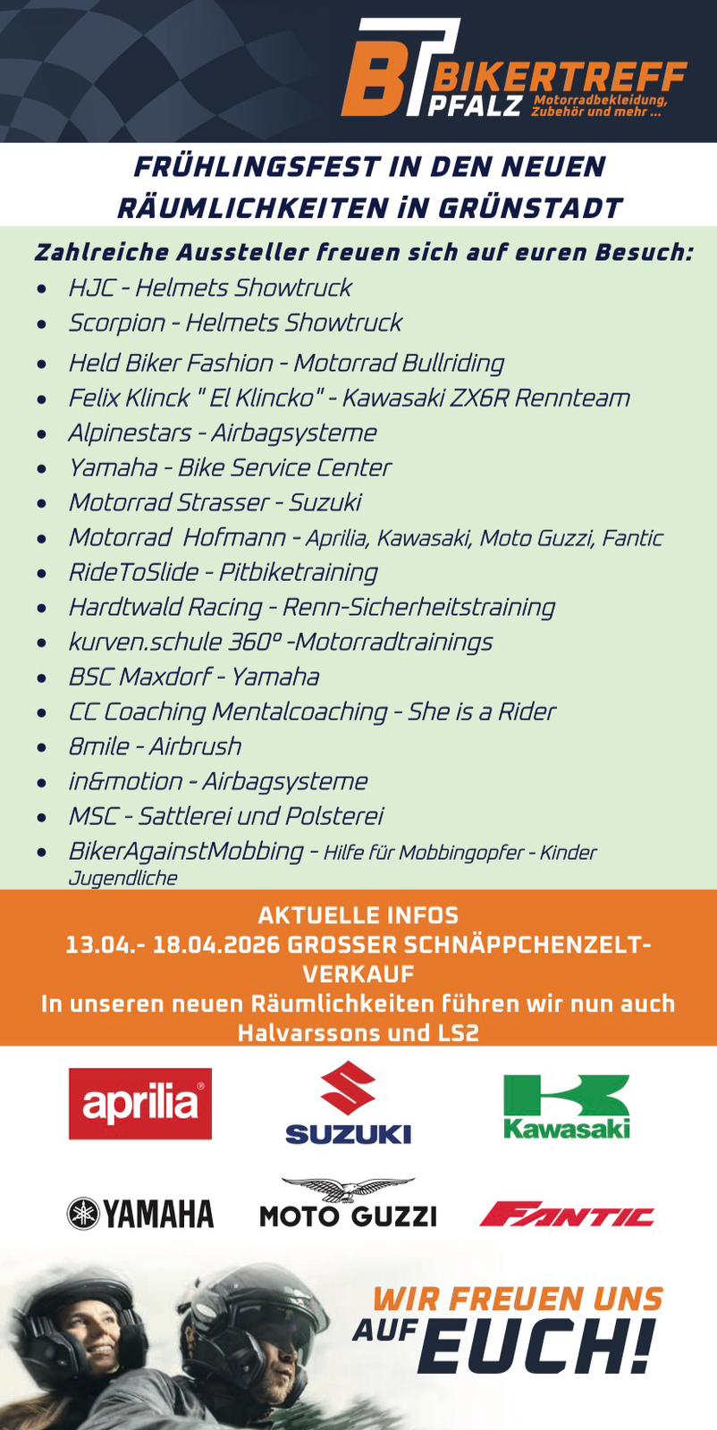 Bikertreff Pfalz Frühlingsfest im April mit tollen Rabatten