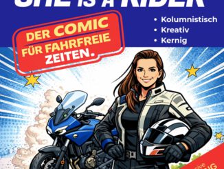 Claudia's Motorradkolumne auf SHE is a RIDER jetzt als Comic